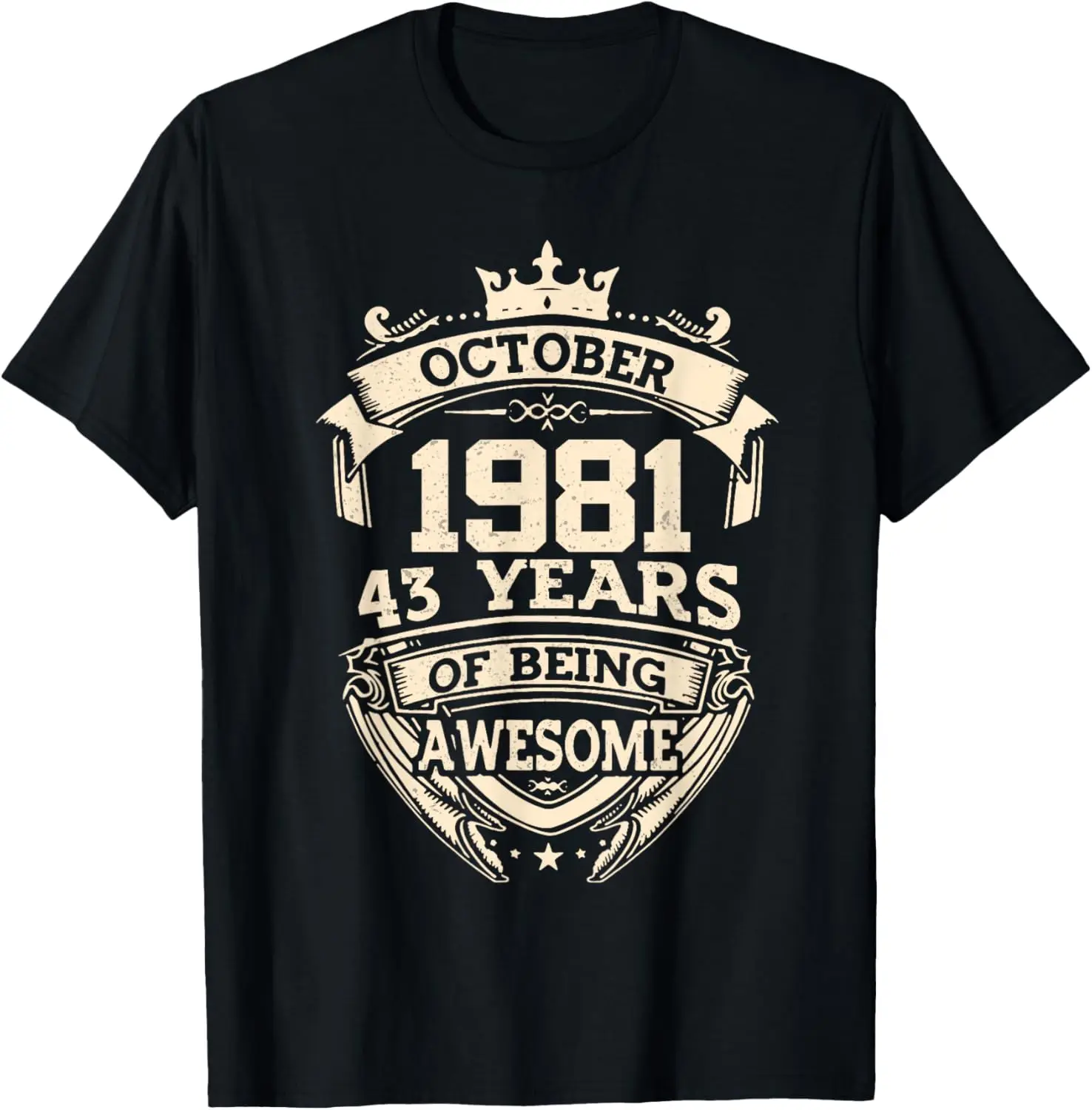 October 1981 43 Years Of Being Awesome Funny 43th Birthday T-Shirt