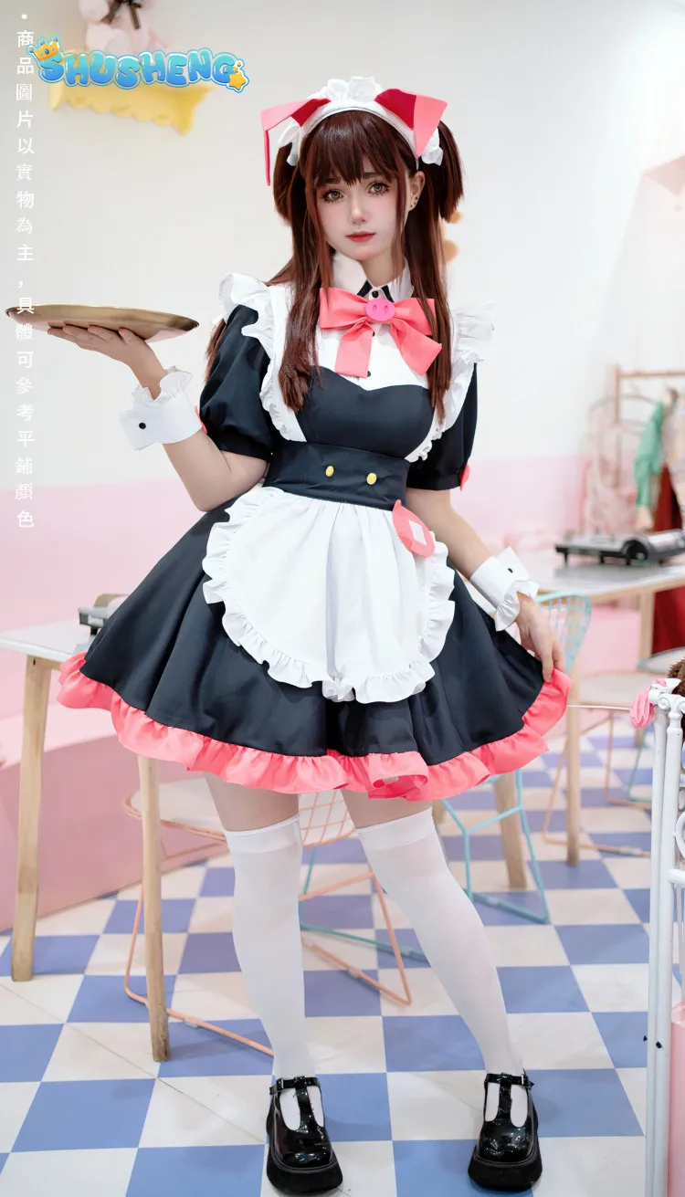 

В наличии: Костюм для косплея Аниме Акита Мейд Вар (Вахира Нагоми) — платье в стиле сладкой Лолиты, головной убор, носки, униформа для Хэллоуина и карнавала.