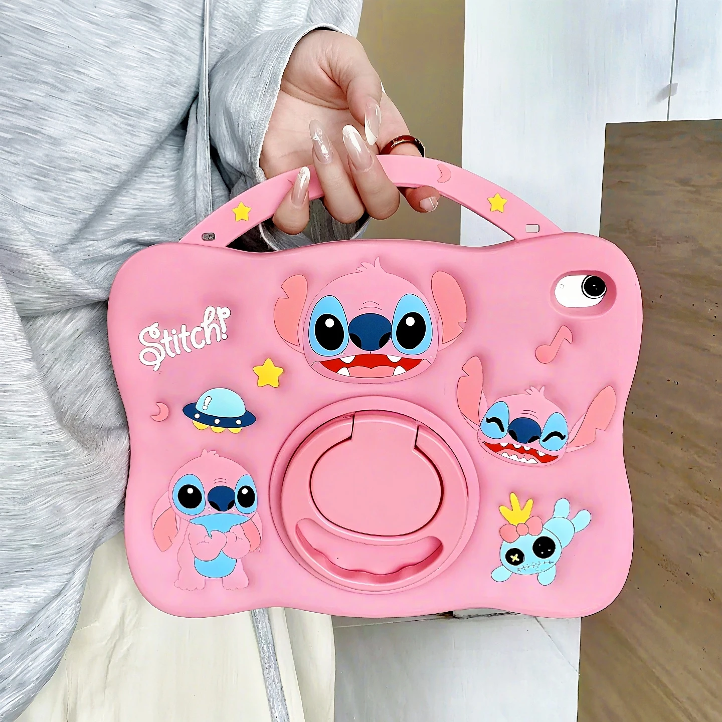 

Милый 3D-чехол с мультяшным Стичем и вращающейся подставкой, противоударный, для планшета Lenovo Xiaoxin Pad 11 (2024)