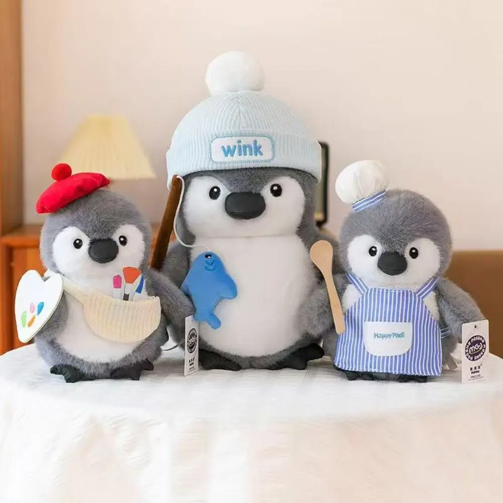 

Appease Fluffy Penguin Hug Fish Interactive Collection Chef Penguin Cartoon Soft Penguin Painter Stuffed Gifts