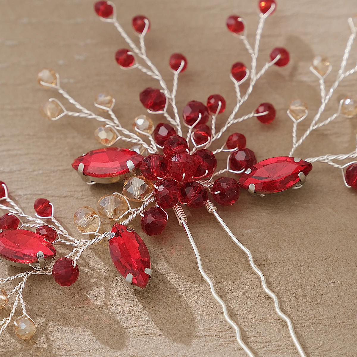 Frauen Blume Haarnadel Stick Hochzeit Braut Kristall Perle Haarnadel U Förmigen Haar Clip Barrettes Haar Zubehör Großhandel – Detail 7