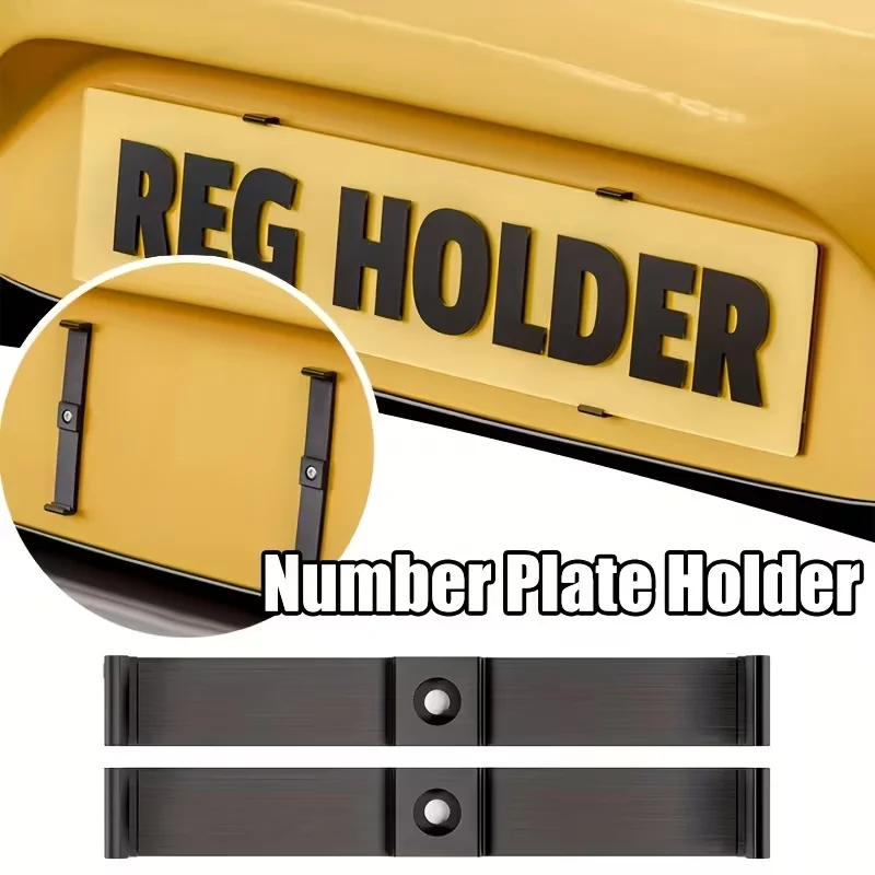 

2pcs Number Plate Holder Universal Licence Plate Fixing Clips Frameless Push Clips Frame Reg Durable Auto Exterior Accessories