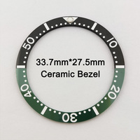 33.7mm watch bezel Green luminous ceramic bezel Watch accessories replacement parts inserts fits SKX013 SKX015 men's watch case