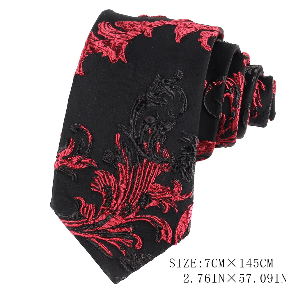 Elegant Floral Pattern Necktie Woven Mens Tie For Business Casual Parties Wedding Groomsmen