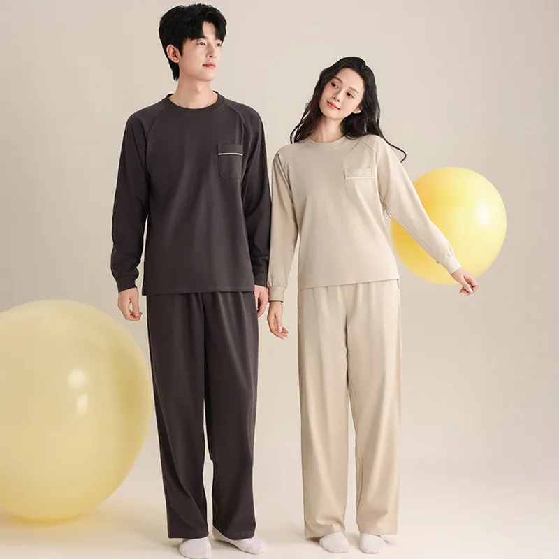 

Pyjamas Femme Pure Cotton Long Sleeve Pant Suit Spring Autumn Couple Pajamas Set Winter Sleepwear Pijama Women Home Clothes