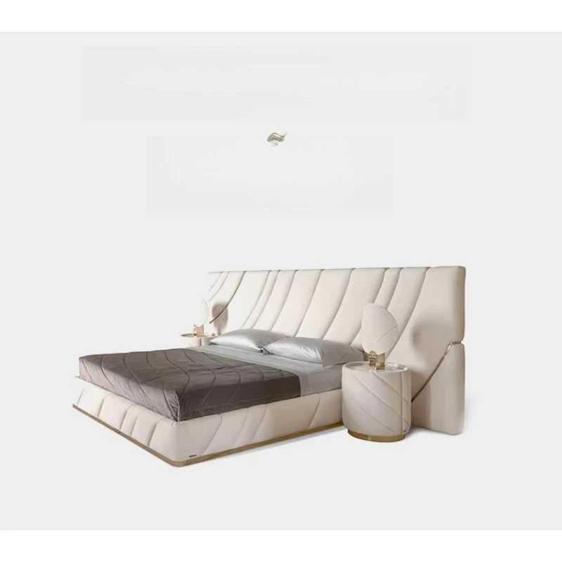Luxury Frame with Storage Wooden Bed Modern King Bed Sheets Super Bedroom Furniture