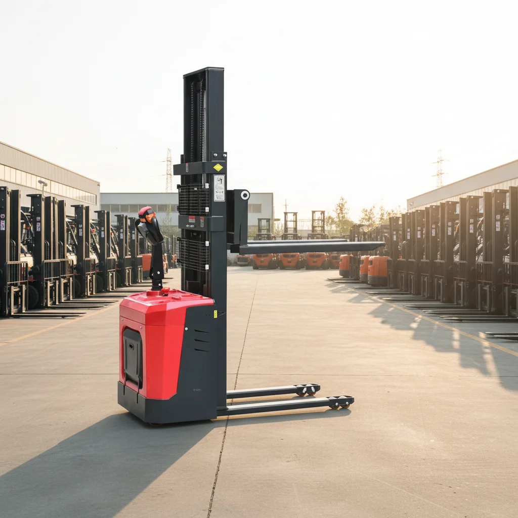 Stand-on Electric Stacker for Farm Grain and Feed Transportation and Storage