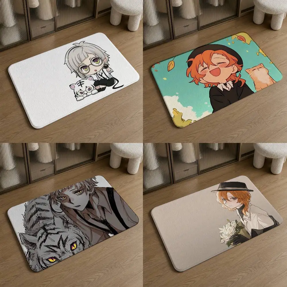 B-Bungou Stray Dogs-s  Pattern Soft Washable Non-Slip Doormat for Indoor and Outdoor Home Decor