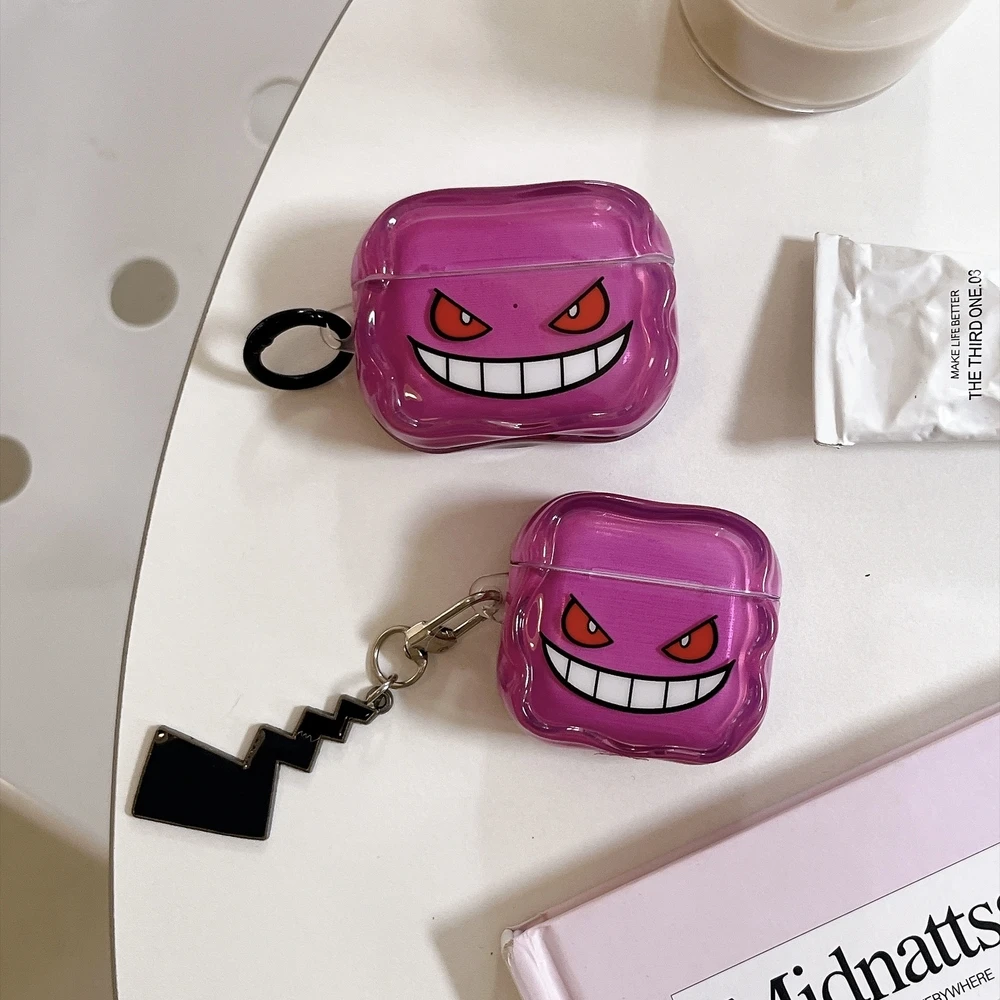 Cute Anime Pocket Monsters Pokémon Gengar Earphone Case For Airpods 1 2 3 4 Pro 2 3 Wireless Bluetooth Headset Protective Cover