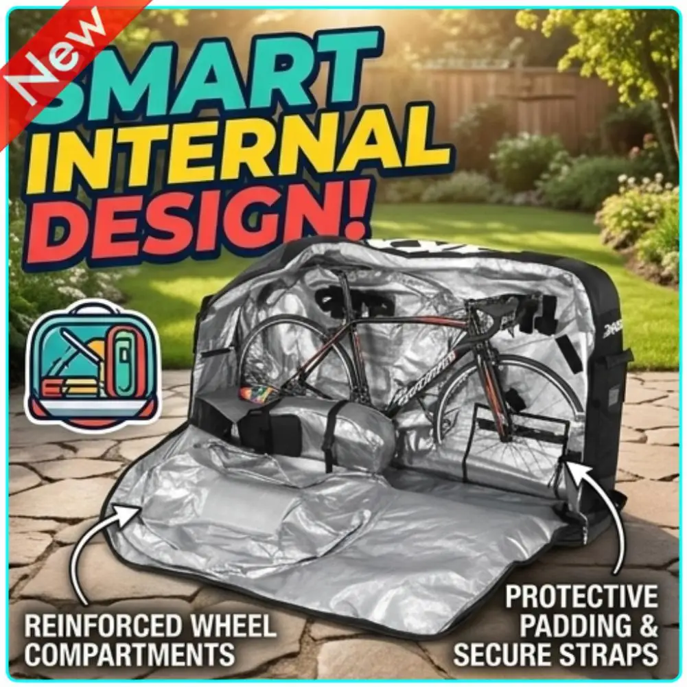 

Портативная сумка для велосипеда 55x10x31 дюймов, чехол для транспортировки велосипеда с колесами, вместительный кейс для шоссейного велосипеда для авиаперелетов