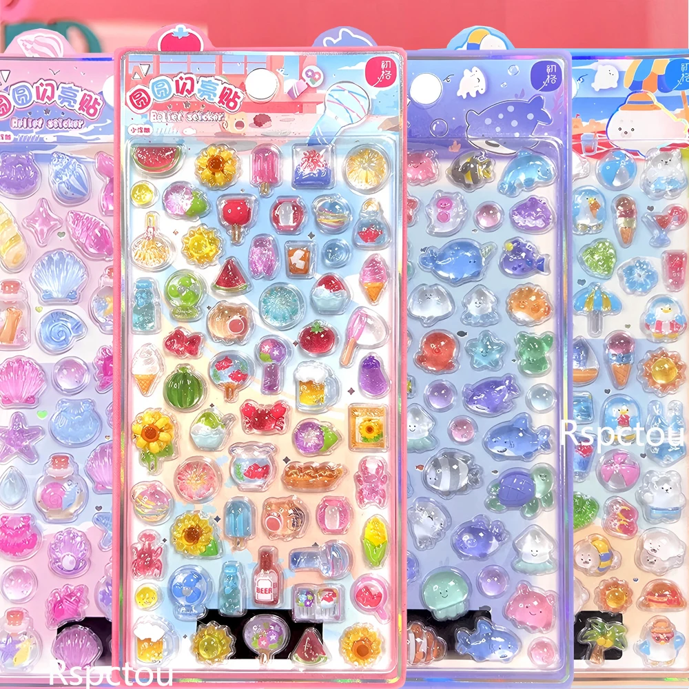 

4 шт. забавные милые мультяшные 3D-наклейки с животными, эстетичные декоративные стикеры для ноутбуков, бутылок для воды, чехлов для телефонов, DIY