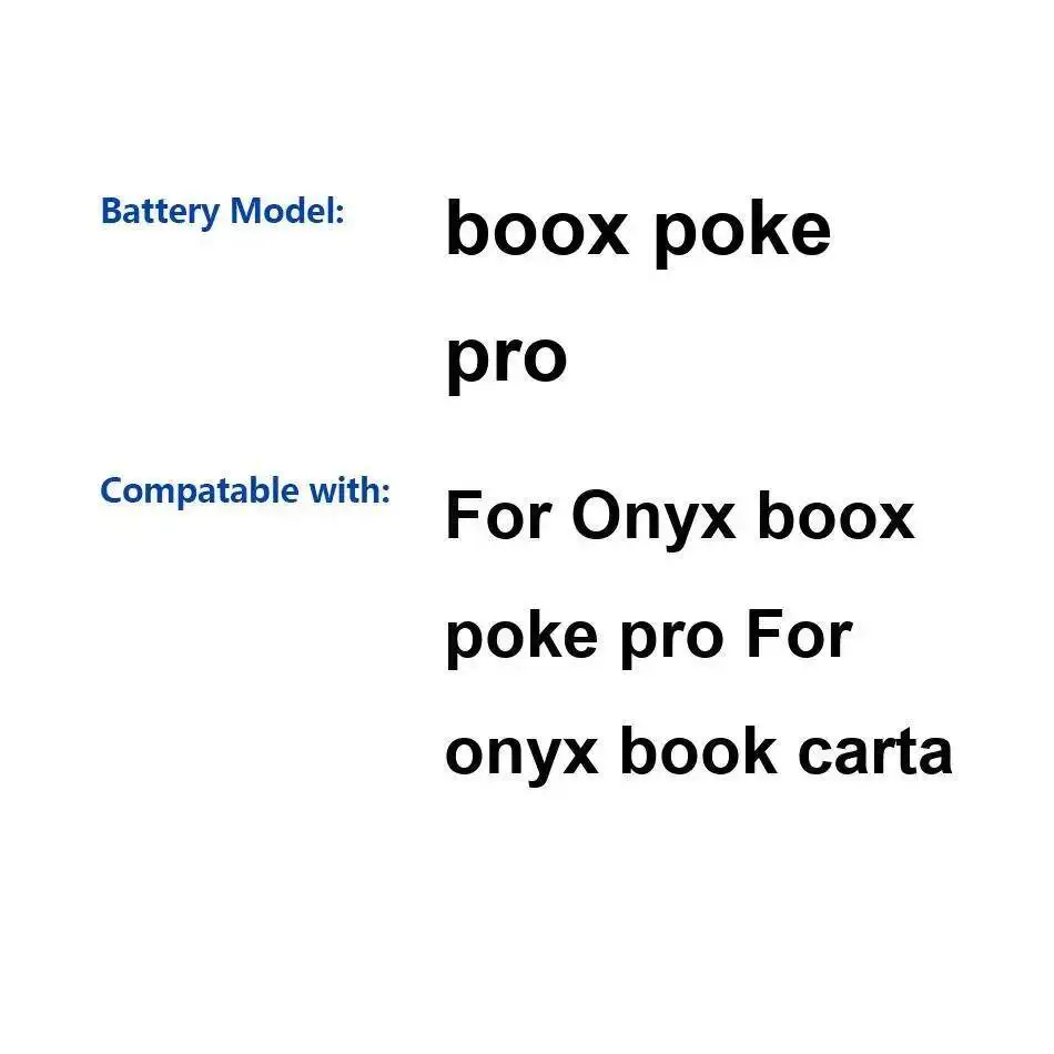 بطارية قارئ الكتب الإلكترونية لـ Onyx Boox Poke Pro، Carta 3000Mah صديقة للبيئة
