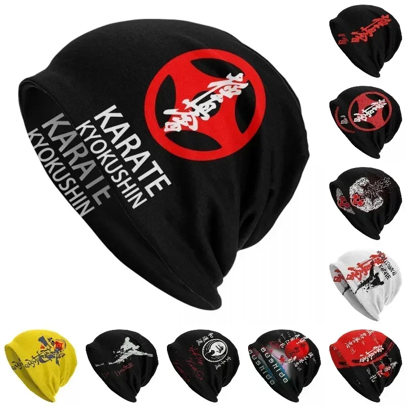 Karate Kyokushin Skullies Beanies Caps Unisex Winter Warm Knit Hat Street Adult Martial Arts Bonnet Outdoor Ski Cap