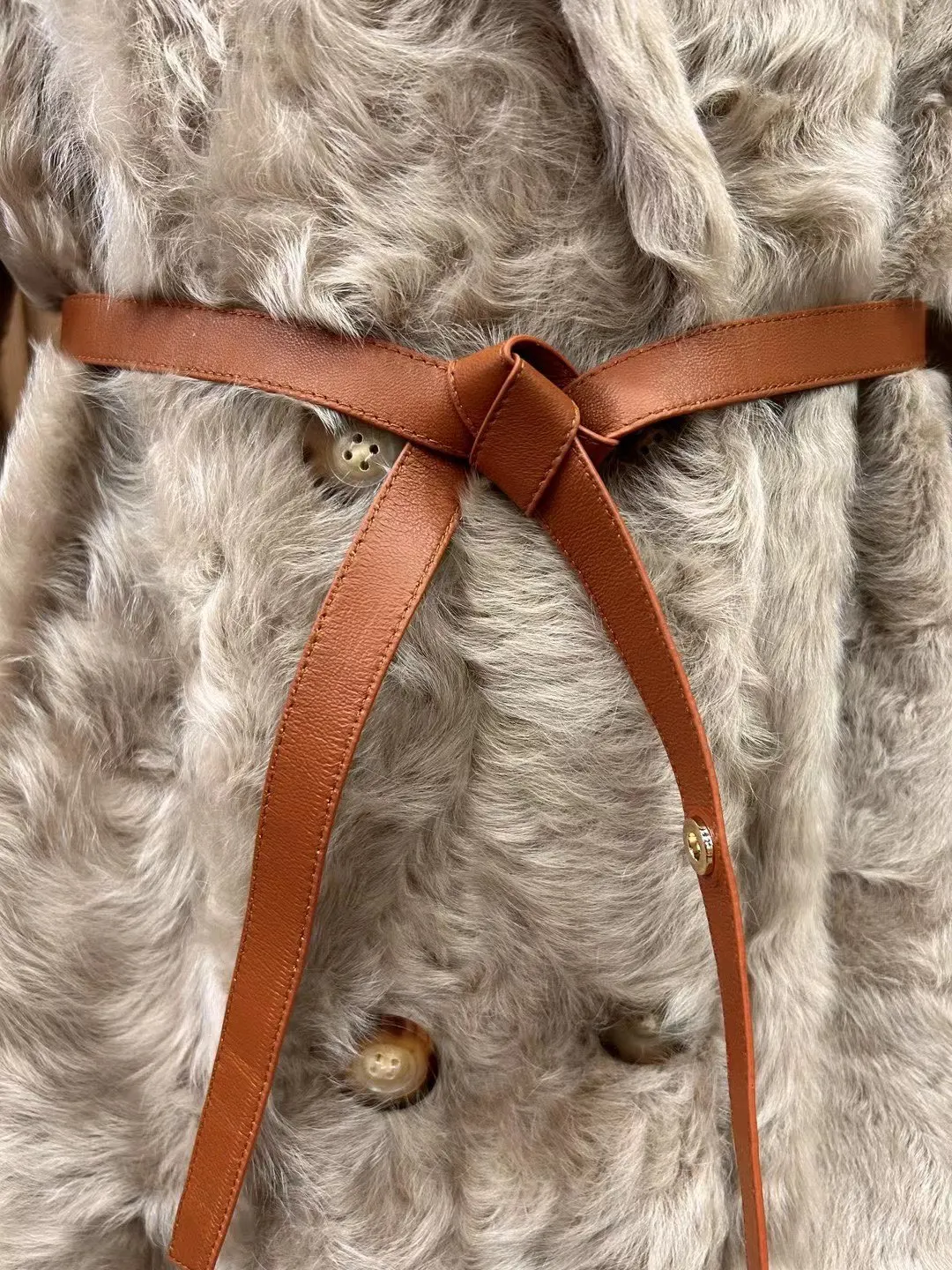Gold lamb fur fur body imported fetal wool fur body coat sheepskin fur outside luxury femme abrigos elegantes