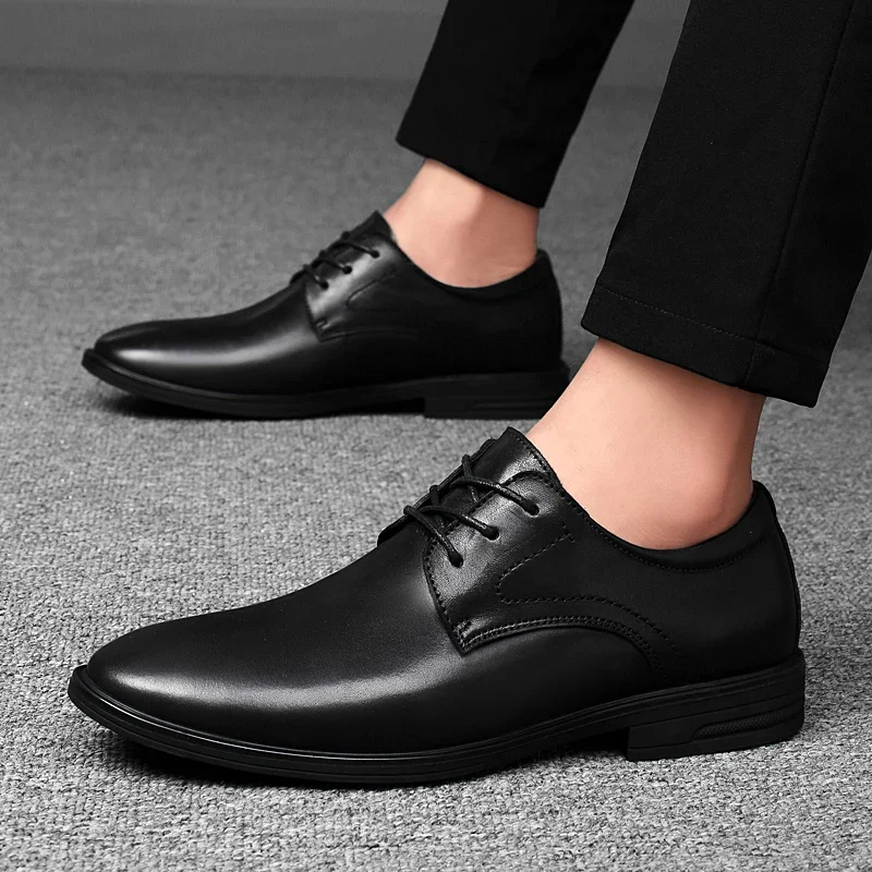 All-match Man Shoes Formal Genuine Leather Shoes For Men Lace Up Oxfords For Male Wedding Party Office Business Casual Shoe Men