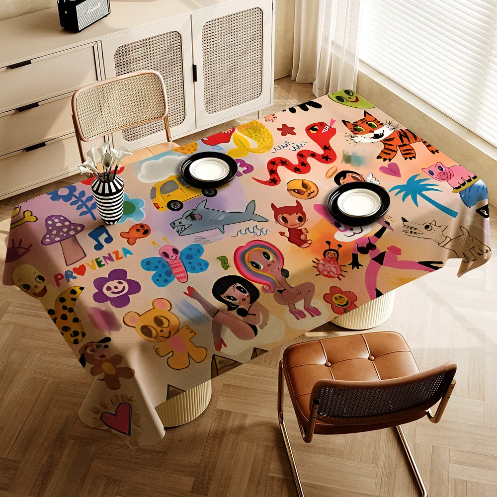 Karol G Female Singer Rectangular Tablecloths Washable Wedding Party Kitchen Dining Living Room Birthday Decoration Table