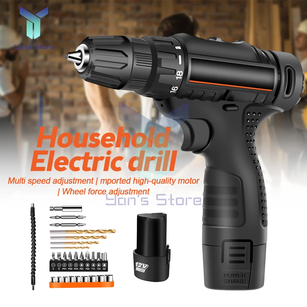 Electric Screwdriver Battery Rechargeable Cordless Screwdriver Powerful Impact Wireless Screwdriver Drill Electric Screw Driver