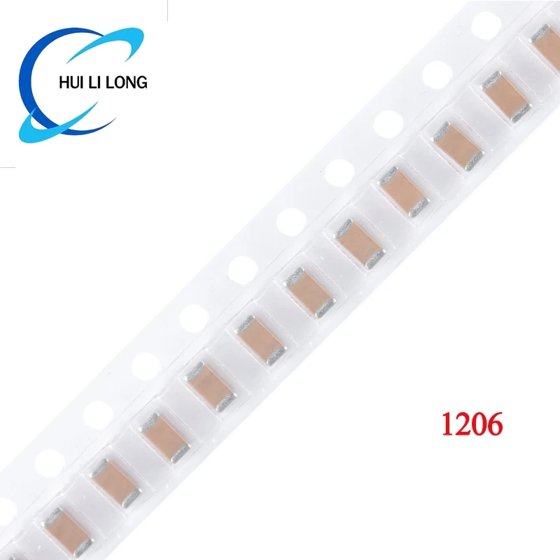 100pcs 1206 3216 SMD Chip Multilayer Ceramic Capacitor 0.5pF - 100uF 10pF 100pF 1nF 10nF 15nF 100nF 0.1uF 1uF 2.2uF 4.7uF 10uF