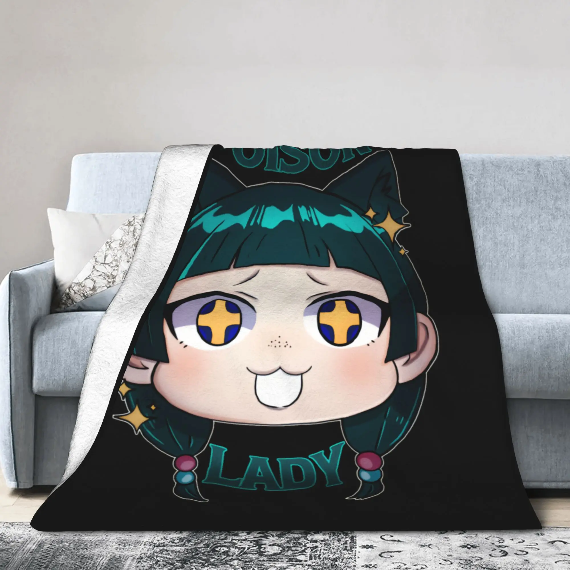 Doodle Mad Maomao Fleece Throw Blanket The Apothecary Diaries Anime Blanket for Bedding Couch Lightweight Plush Thin Quilt