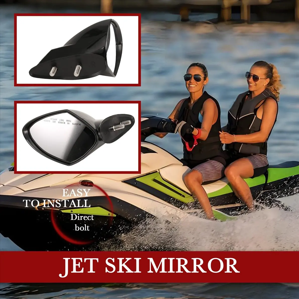 #71P Right Rearview Jet Ski Mirror for Yamaha WaveRunner VX 110 Deluxe EX,Side Mirrors,(plastic)