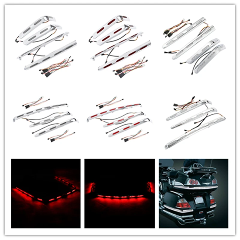 Motorcycle Saddlebag and Trunk Decoration Trims LED Lights For Honda Goldwing 1800 GL1800 2001-2011 2010 2009 2007 2006 2005 04