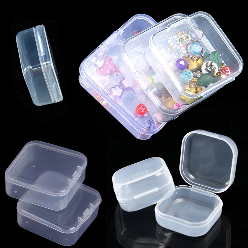 

5 шт./упак. коробка для хранения ювелирных изделий квадратный прозрачный пластиковый чехол портативный серьги ожерелье для ногтей Srt дисплей упаковочный контейнер ZYF