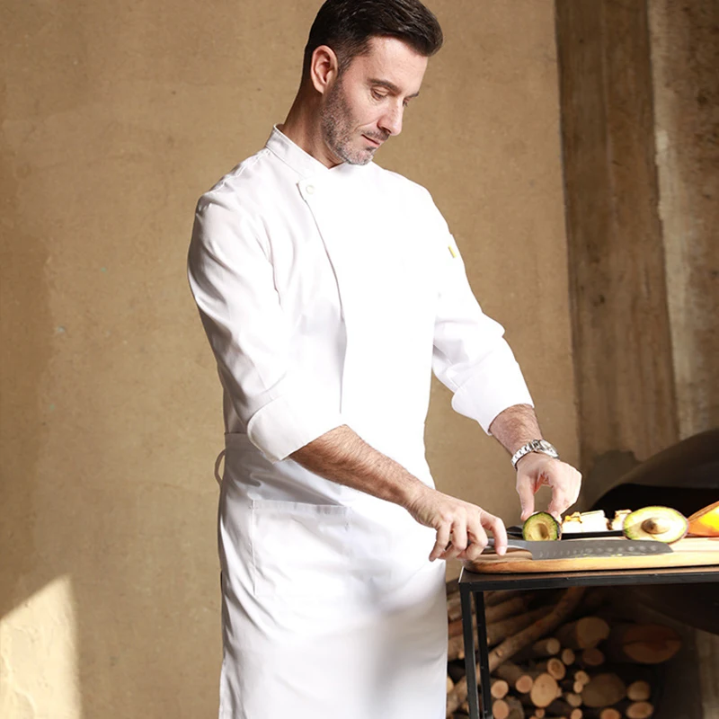 Vestes de chef à manches courtes et longues, manteau de chef, uniforme professionnel, salopette de chef, chemises de cuisine de restaurant, vêtements de travail d'hôtel