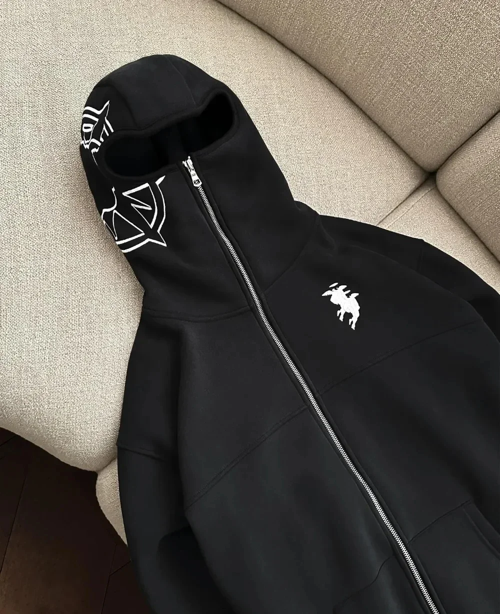 Hip Hop Embroidered Streetwear Divin Hoodie Y2K Mens Harajuku Oversized Hoodie Sweatshirt New Gothic Pullover Hoodie Clothing