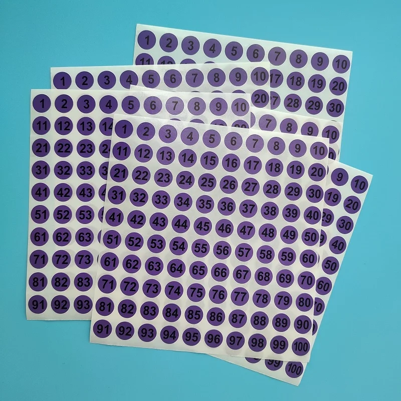 10 Sheets 1-100 Serial Consecutive Red Number Labels  1cm  Paper Number Sticker  Self-adhesive Round Sticker