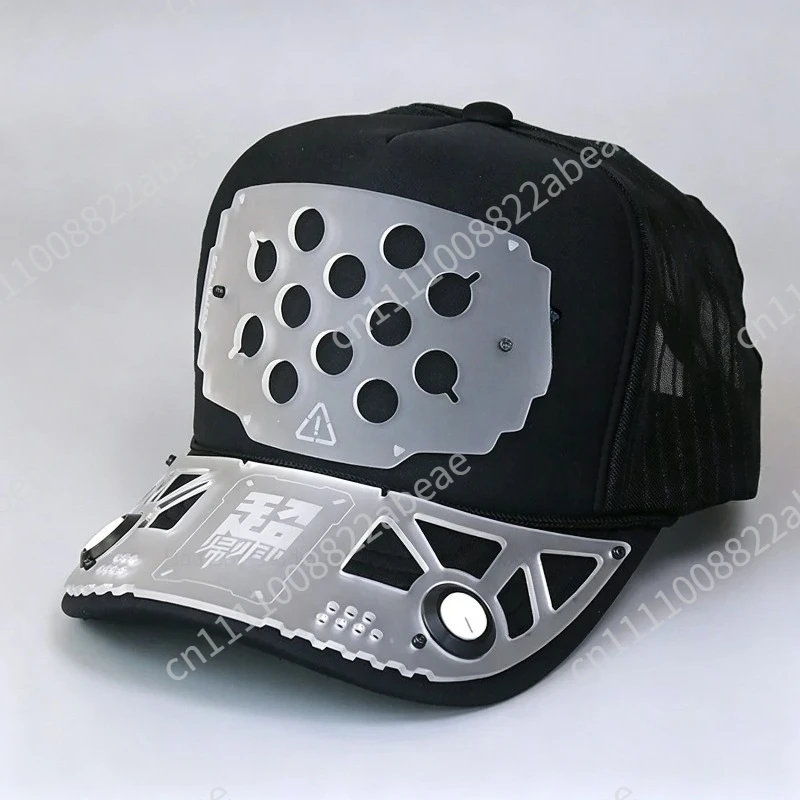 Functional Mechanical Style Men Women Plastic Decorative Plate Sunscreen Hat Baseball Cap Breathable Hip Hop Cosplay Accessories