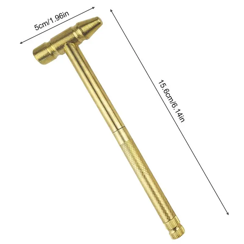 6 In 1 Multifunction Mini Craft Hammer Screwdriver Set Copper Alloy Gold Detachable Screwdriver Service Hand Tool