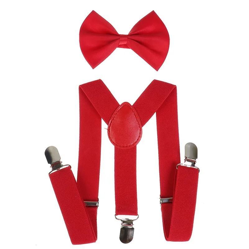 Fashionable Two-piece Dress Casual Suspenders Children's Suspenders Boys and Girls Trousers Suspenders Clips Party Accessories