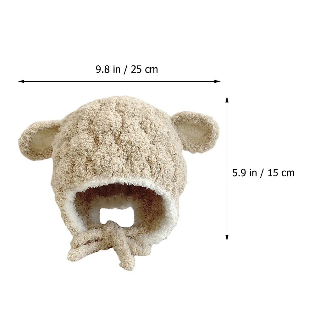 

Baby Knitted Earmuffs for Newborn Kids Beige Acrylic Infant Boy Knitted Hat Girl Winter Warm Toddler Hats Beanie Cap