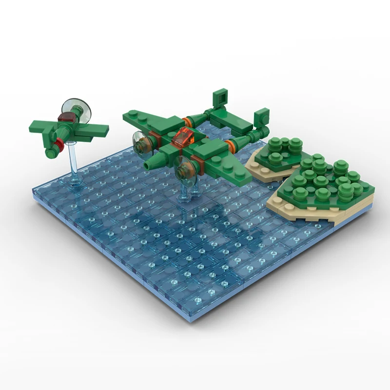

192pcs MOC Shmup Micro Diorama P-38 Building Blocks Christmas Gift Adult Friendly DIY Assembly Kit Ideal Creative