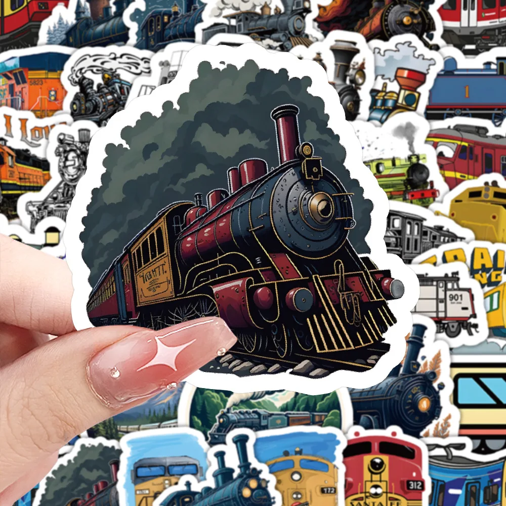 10/60PCS Retro Transport Cartoon Train Personal Decoration Stickers Creative Graffiti Decal Kids Toy for Guitar Scrapbook Bike