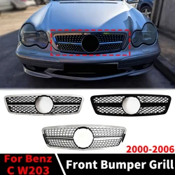 Sport Front Inlet Grille Racing Grill For Mercedes Benz C class W203 2000-2006 200K Tuning Accessories Trim Styling Facelift