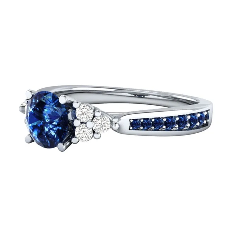 S925 Sterling Silber Ring, Neuer Saphir-Zirkon-Ring, Beliebter Prinzessinnen-Verlobungsring – Detail 2