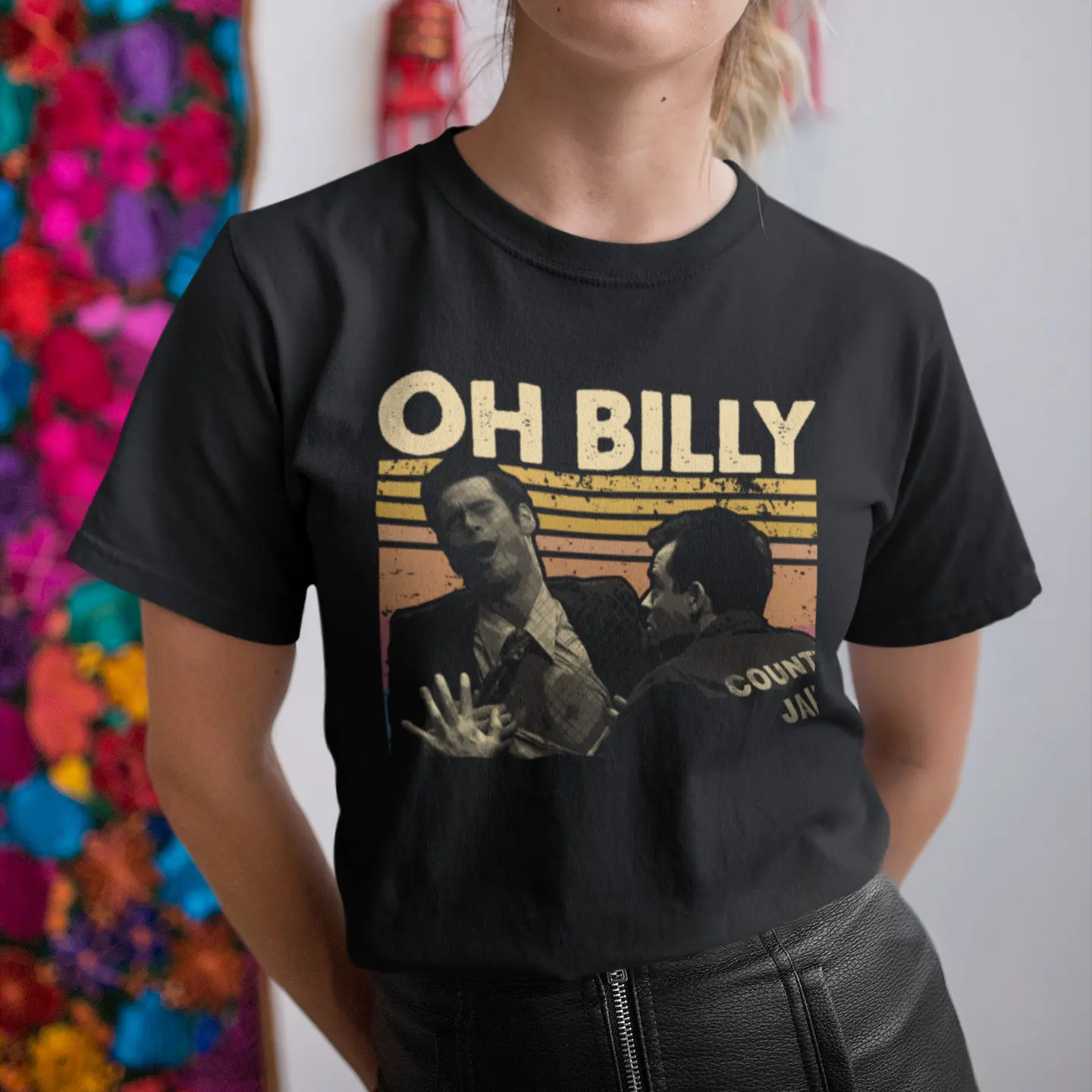 เสื้อยืดวินเทจ Oh Billy คุณภาพสูง พิมพ์ลายบนผ้าฝ้ายแท้ สำหรับผู้หญิง สไตล์อเมริกันเรโทร เสื้อยืดพิมพ์ลาย เสื้อผ้าผู้หญิง เสื้อท็อป
