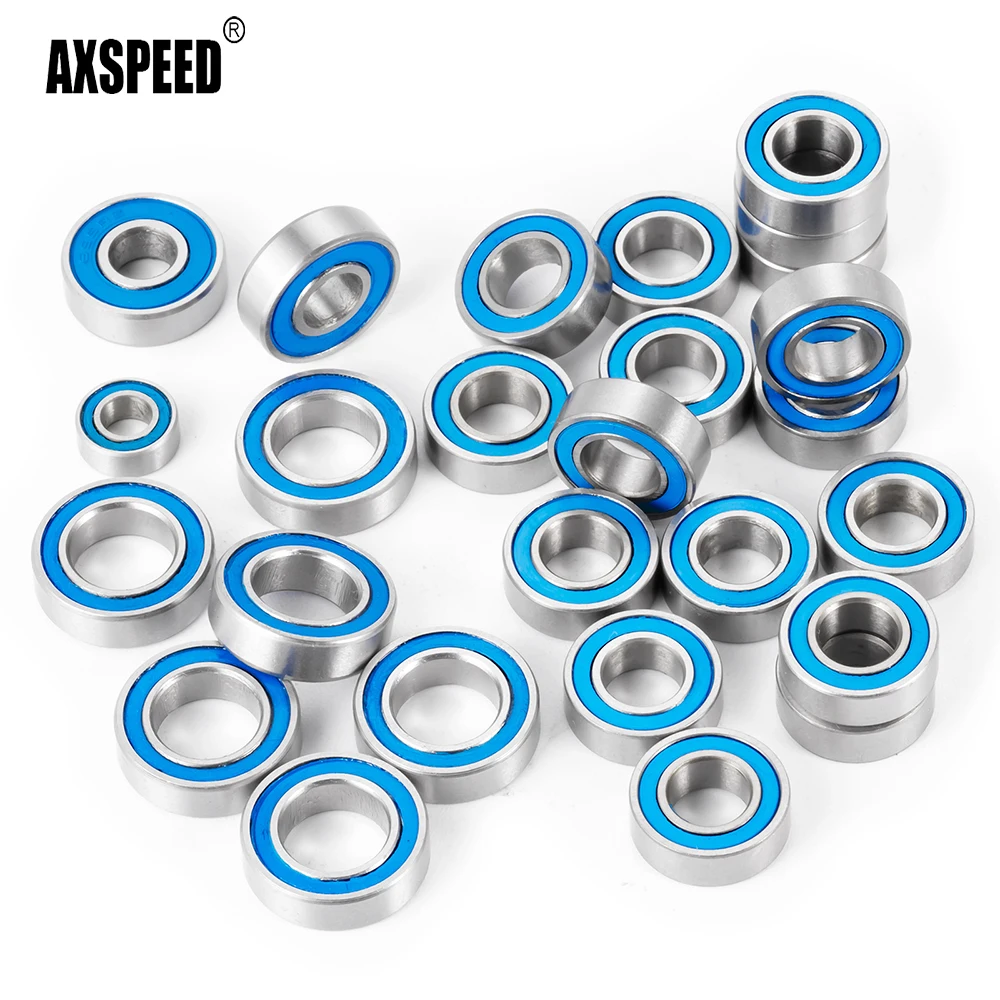 

AXSPEED 26 шт. синие резиновые герметичные комплекты подшипников для 1/10 LMT 4x4 Grave Son-uva Digger RTR 1/8 LMT RC Car Upgrade Parts