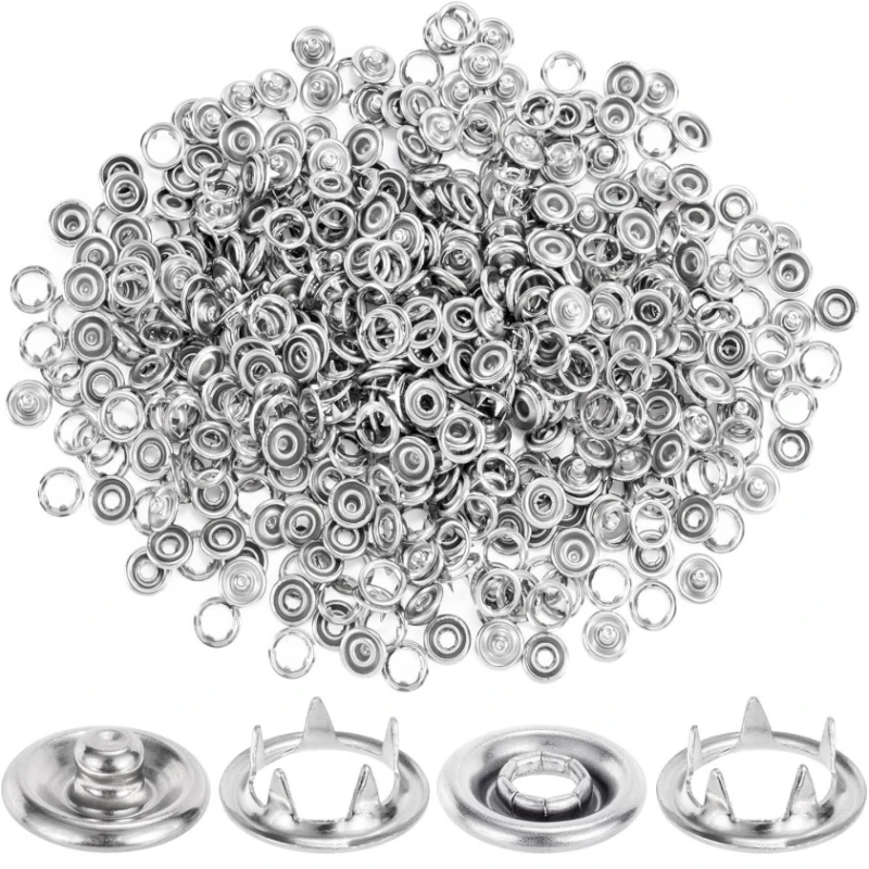 50Set/Lot 9.5/11mm Metal Snap Button Rhodium Press Button Studs Fasteners For DIY Crafts Installing Clothes Bags Sewing Accesso