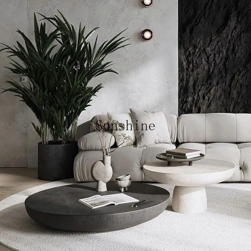 

Italian style light cement wind round coffee table size combination