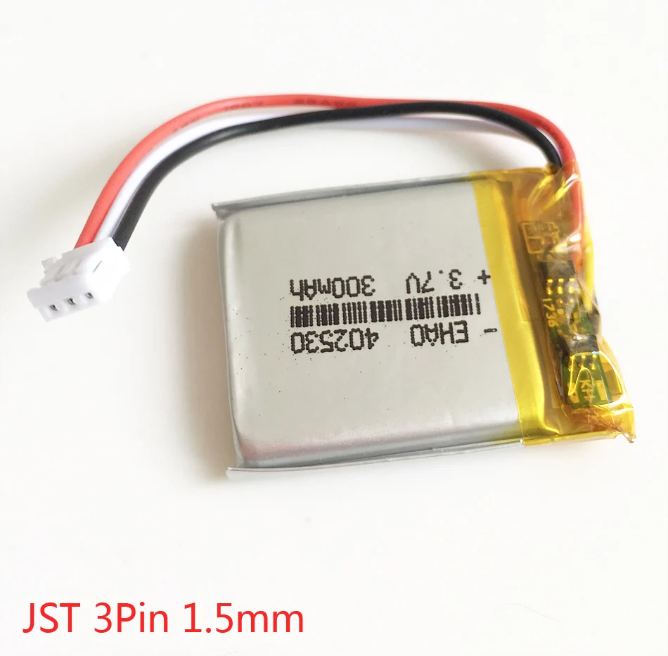 3.7V 250mAh litowo-polimerowa LiPo akumulator 402035 + JST 1.5mm 3-pinowa wtyczka do bransoletka Bluetooth inteligentnego zegarka GPS Mp3