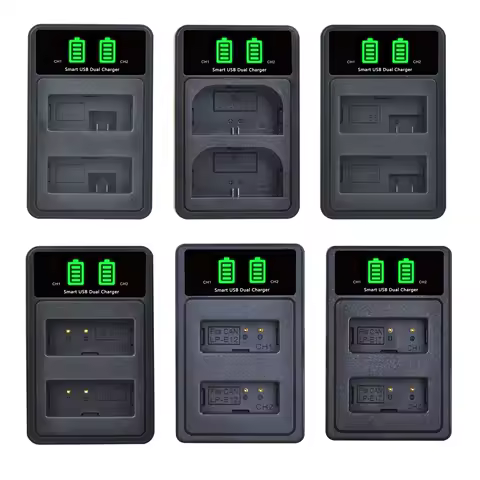 Pickle Power LP-E5 LP-E6 LP-E8 LP-E10 LP-E12 LP-E17 NB-6L NB-7L NB-10L NB-13L Dual USB Charger for Canon Camera Battery