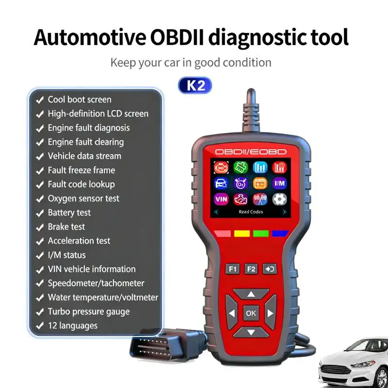 

OBD2 Scanner Diagnostic Tool Vehicle Check Engine Code Readers w/ Freeze Frame&I/M Readiness Car OBDII/EOBD Diagnostic Scan Tool