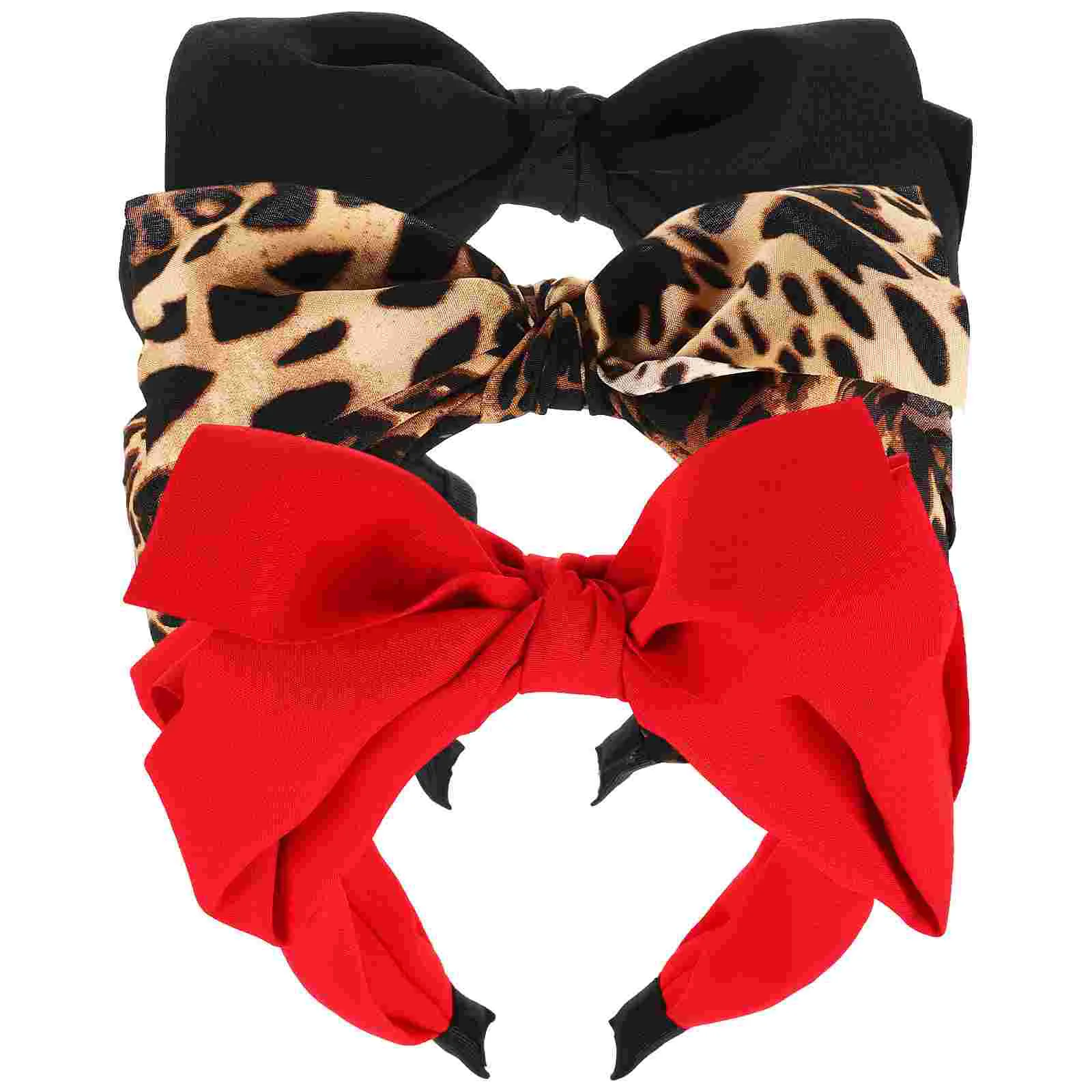 3 Pcs Bow Headband Bowknot Hairbands Stage Performance Delicate Elastic Plastic Costume Headdress