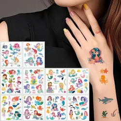 10 Sheets/pack Truck Unicorn Mermaid Dinosaur Pattern Temporary Tattoos Waterproof Tattoo Stickers Hand And Body Art