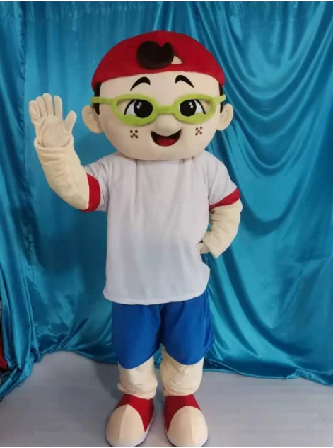 

New Adult Hot Sale Foam Cute Boy Doll Fancy Cartoon Mascot Costume Plush Christmas Fancy Dress Halloween Mascot Costume