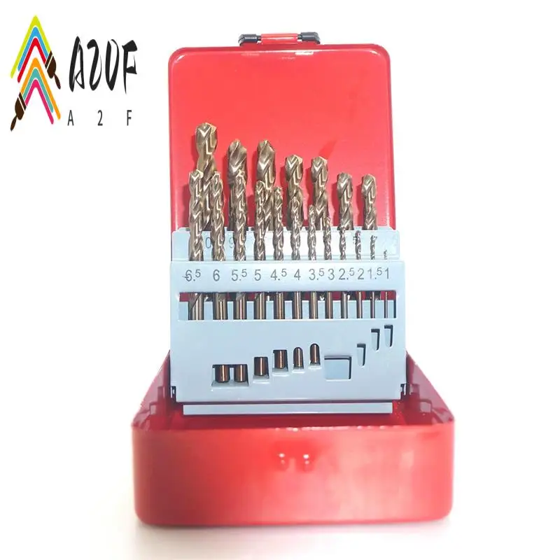 

A20F-19-Piece Set Cobalt Drill Bit Set 1.0-10Mm M35 Carbide Drill Bits 5% Cobalt Twist Drill HSS Metric Drill Bits Set