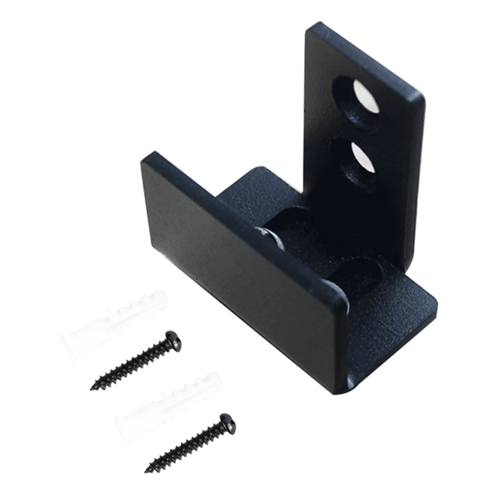 

Track Black Ground Guide Rail Wall Mount Guides Carbon Steel Sliding Barn Door Stopper Roller