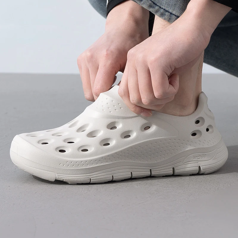 

Skecher men's shoes 2025 summer new thick soled slip-on beach shoes casual sandals 243240-OFWT